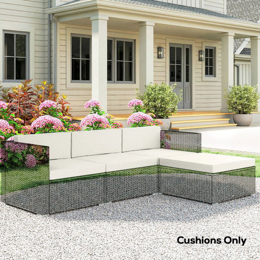 Water-Repellent Patio Loveseat Cushion, 23.6" x23.6", Cream Patio Chair Cushions Cream at Gallery Canada