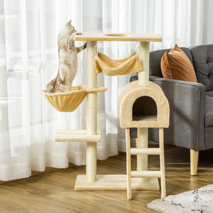 39" Deluxe Cat Tree Tower, Scratching Post, Kitten Condo, Deep Cream Cat Towers at Gallery Canada