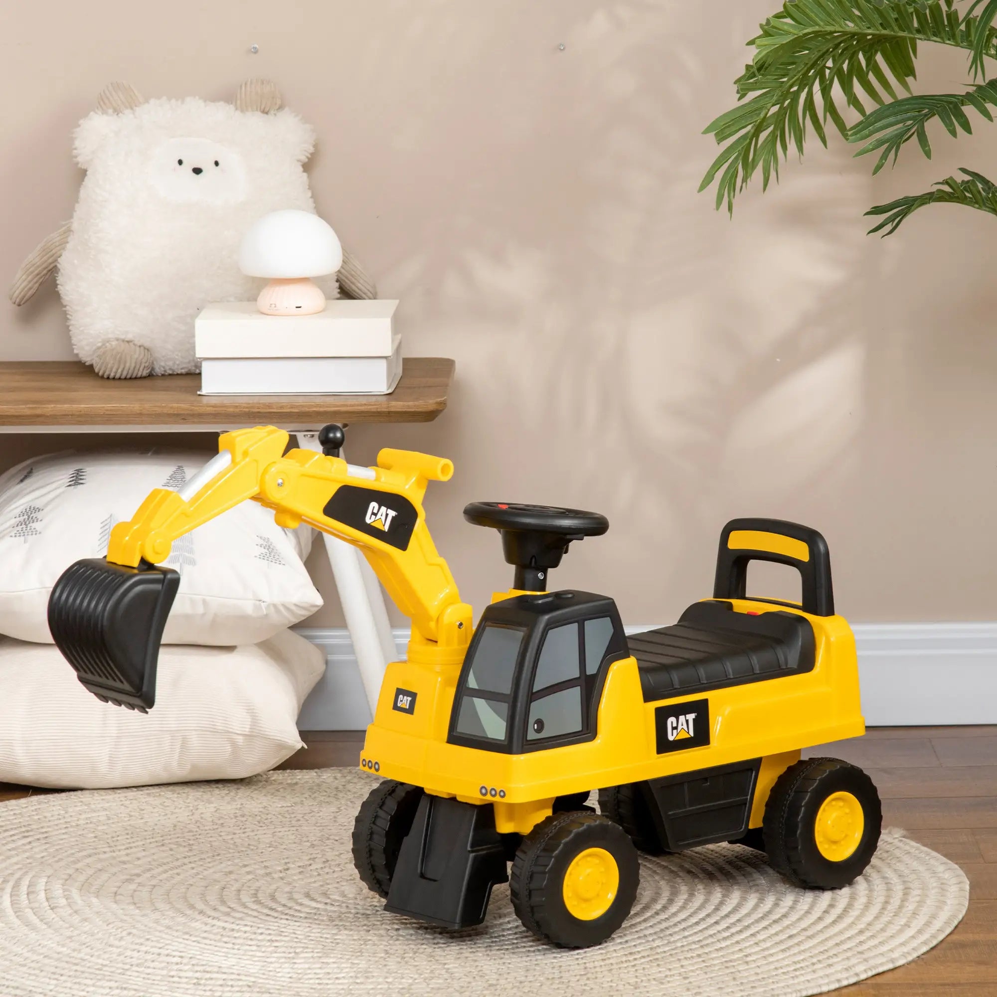 Kids Excavator Ride On Toy, Manual Shovel, Horn, Storage, 18-36 Months, Yellow Toy Excavators at Gallery Canada