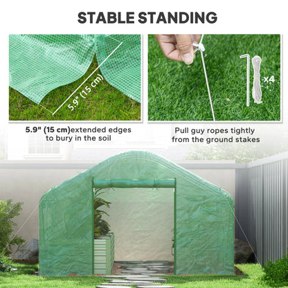 Walk-in Tunnel Greenhouse, Galvanized Steel Frame, 13' x 10' x 6.5', Green Tunnel Greenhouses at Gallery Canada