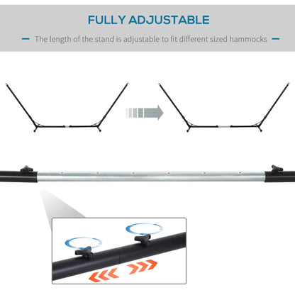 Adjustable Hammock Stand, Fits 10-13 ft, 264lbs Capacity, Black Hammock Stands at Gallery Canada