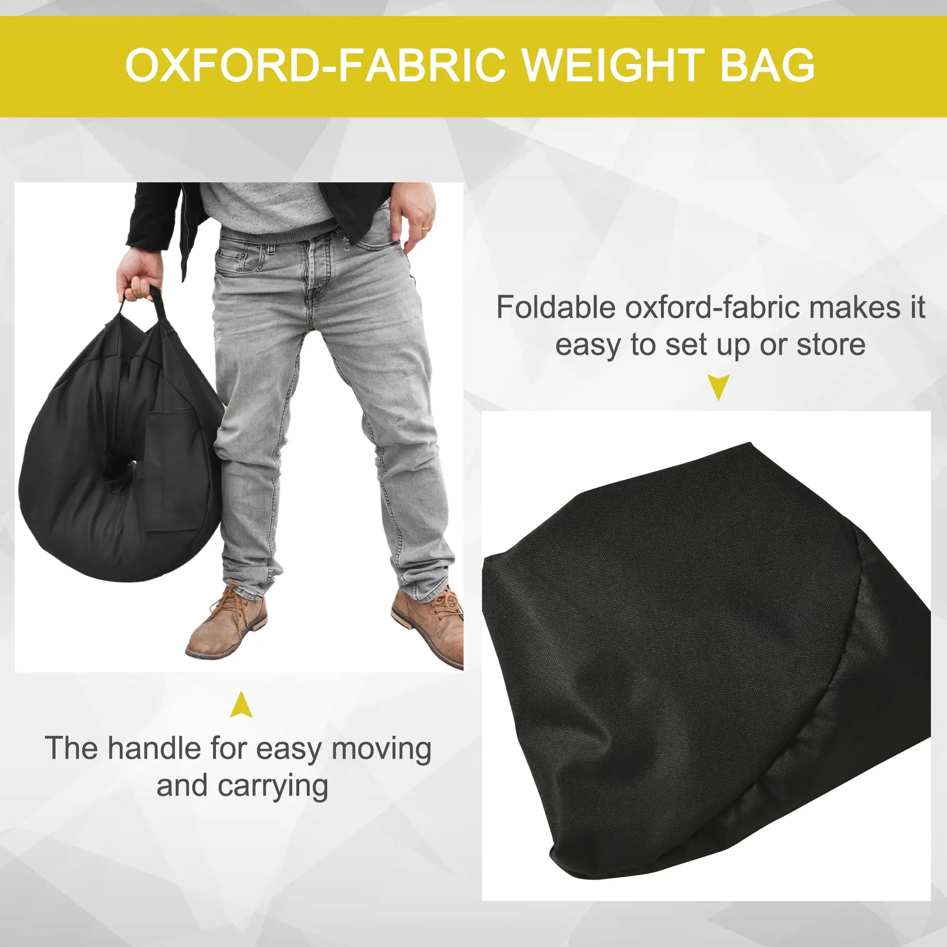 19" Round Patio Umbrella Base, Sand Bag, Weather Resistant, 88lbs, Black Umbrella Bases at Gallery Canada