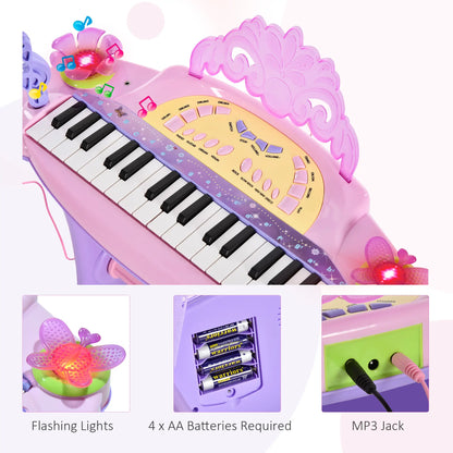 Kids Piano, 32 Keys, Electronic Keyboard with Microphone, Pink Electronic Musical Pianos at Gallery Canada