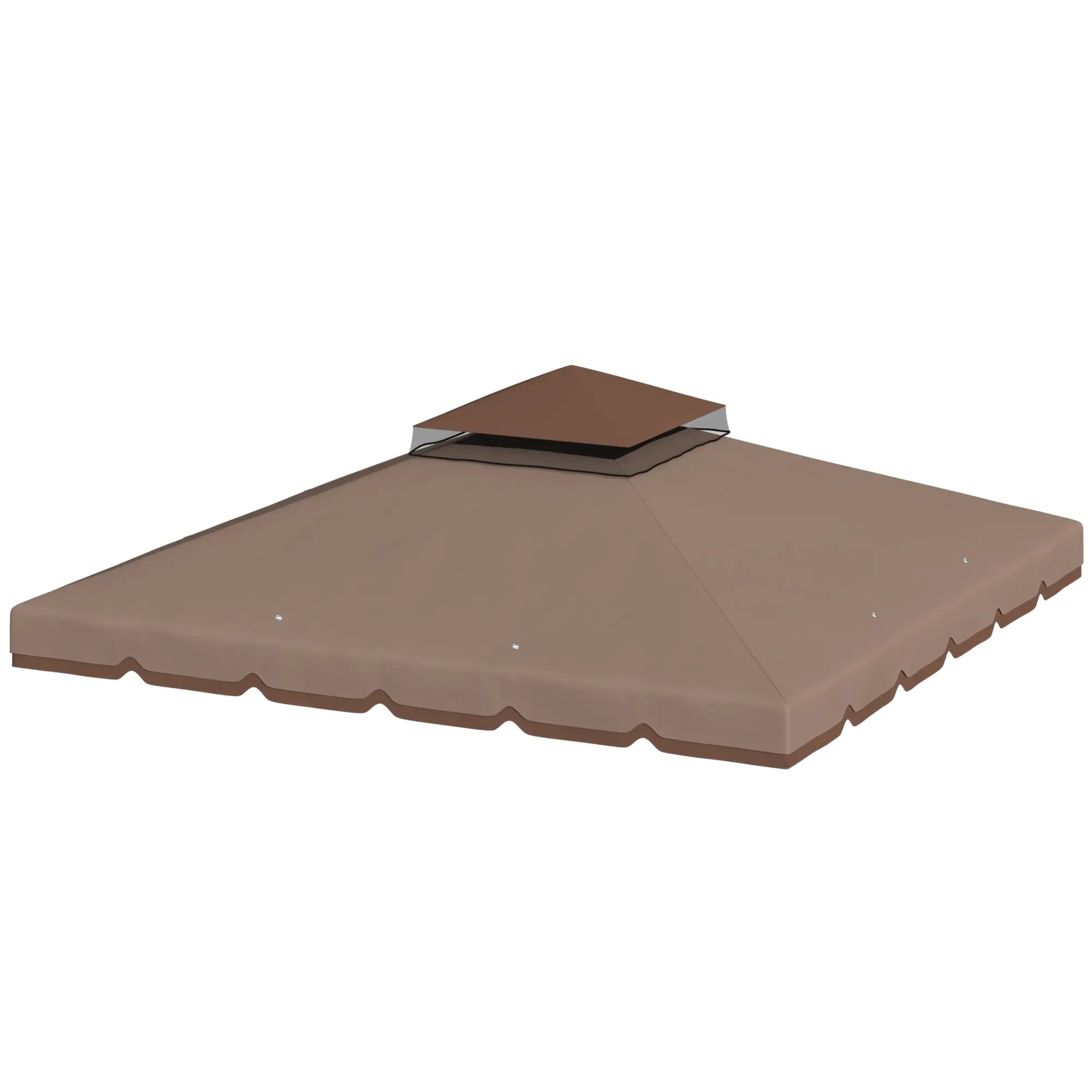 10' x 10' Gazebo Canopy Replacement, Double-Tier Outdoor Roof, Khaki/Brown Gazebo Canopy Replacement at Gallery Canada