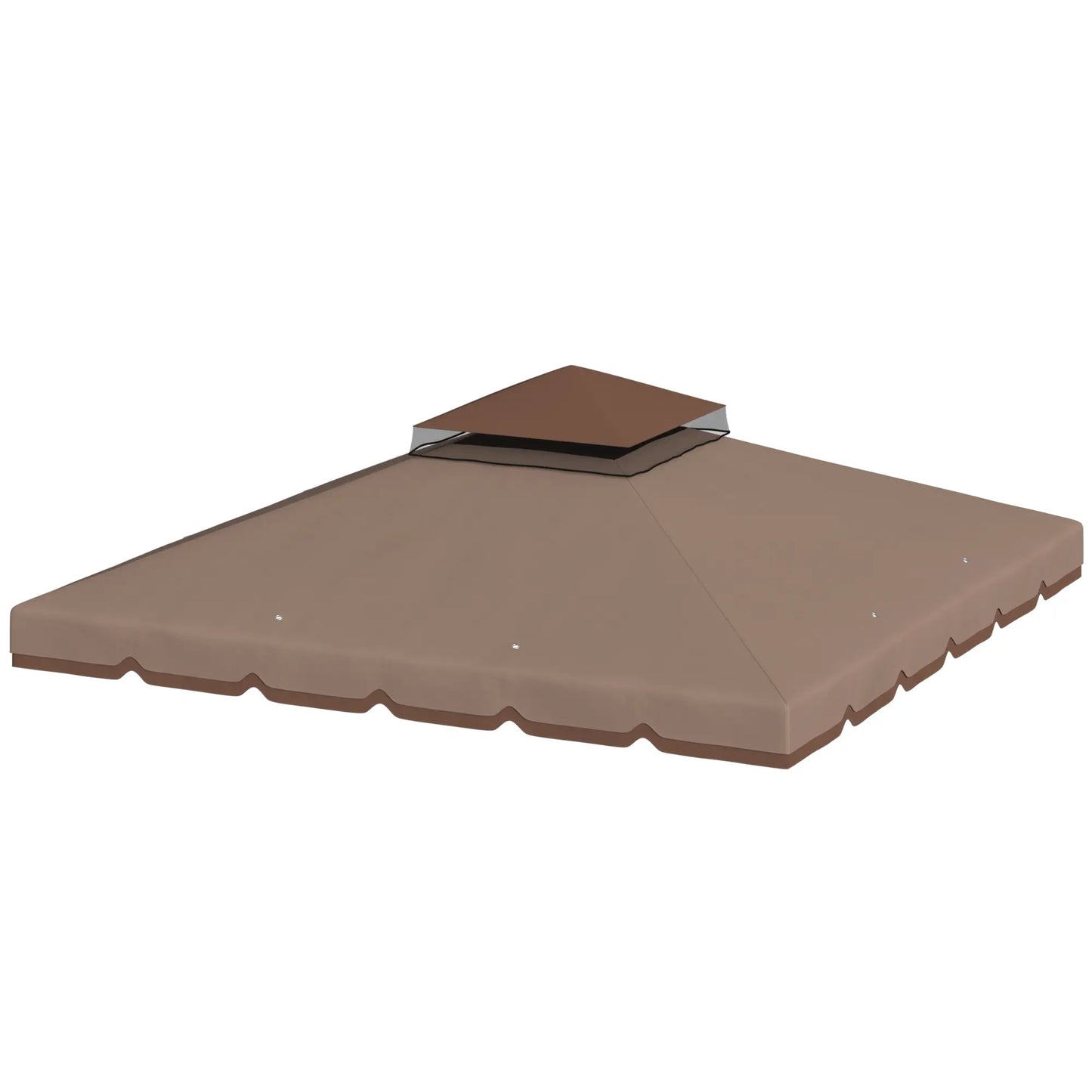 10' x 10' Gazebo Canopy Replacement, Double-Tier Outdoor Roof, Khaki/Brown Gazebo Canopy Replacement at Gallery Canada