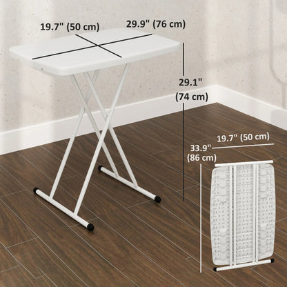 Portable Patio Side Table, Adjustable Height, HDPE Top, Metal Frame, White Patio Side Tables at Gallery Canada