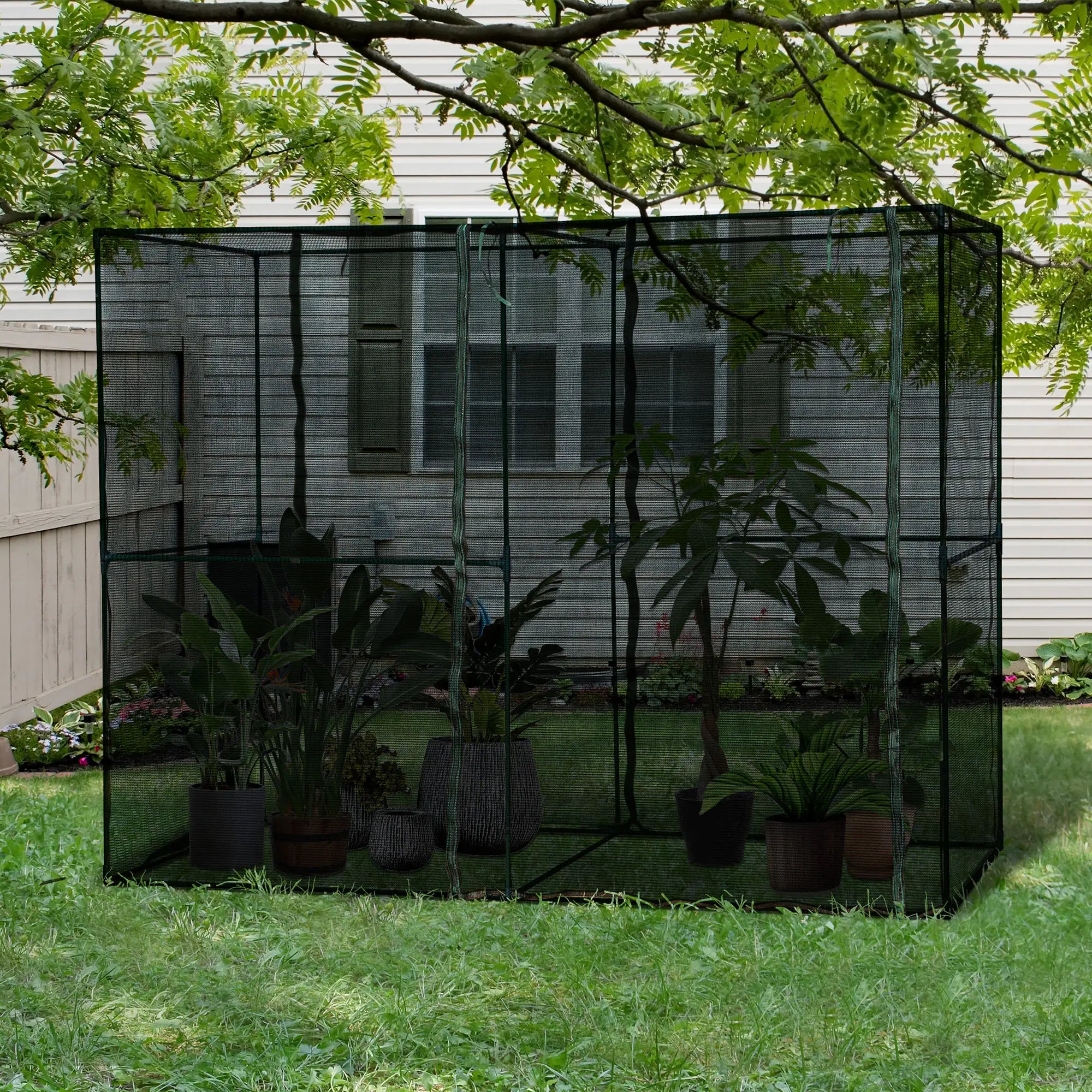 94.5''x47.25''x72.75'' Heavy Duty Greenhouse, Roll-Up Zipper Doors, Black Walk In Greenhouses at Gallery Canada