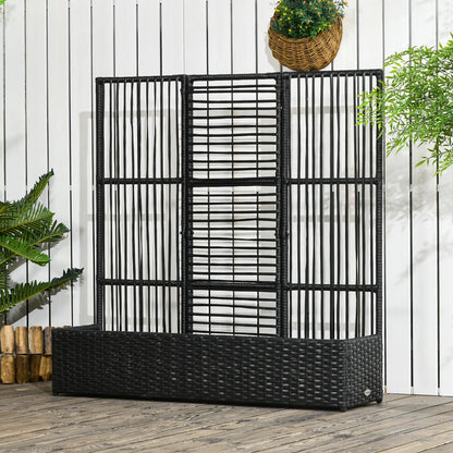 Raised Garden Bed with Lattice Trellis, Rattan Planter with Storage, Black Raised Garden Beds at Gallery Canada