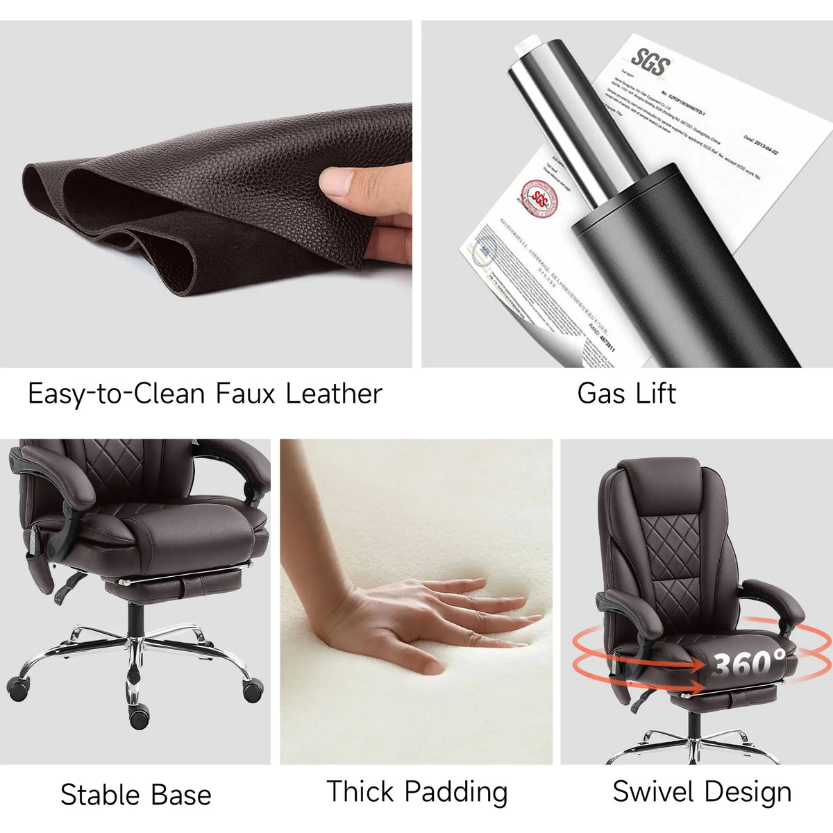 Massage Office Chair, Reclining Computer Chair, Adjustable Height, Footrest, Dark Brown Massage Chairs at Gallery Canada