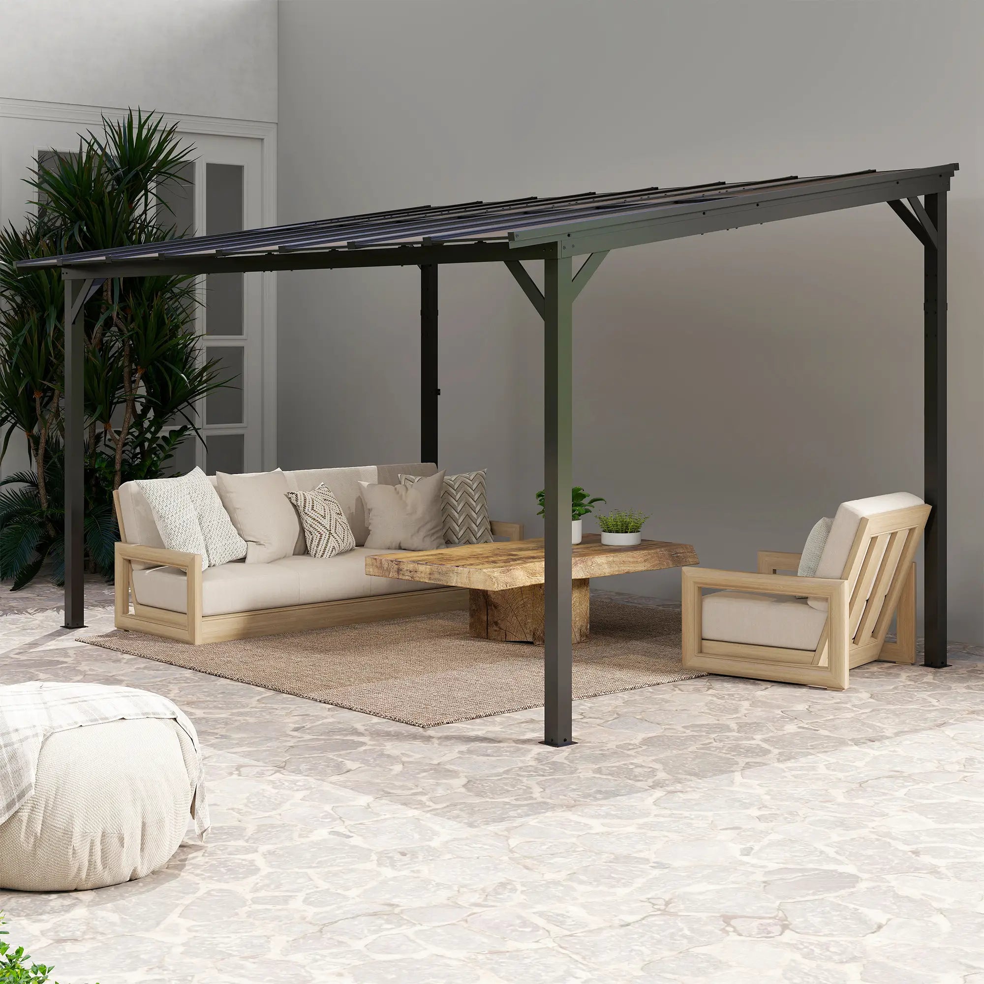 10' x 14' Hardtop Gazebo, Wall Mounted, Free Standing, UPF 50+, Waterproof Roof Pergolas at Gallery Canada
