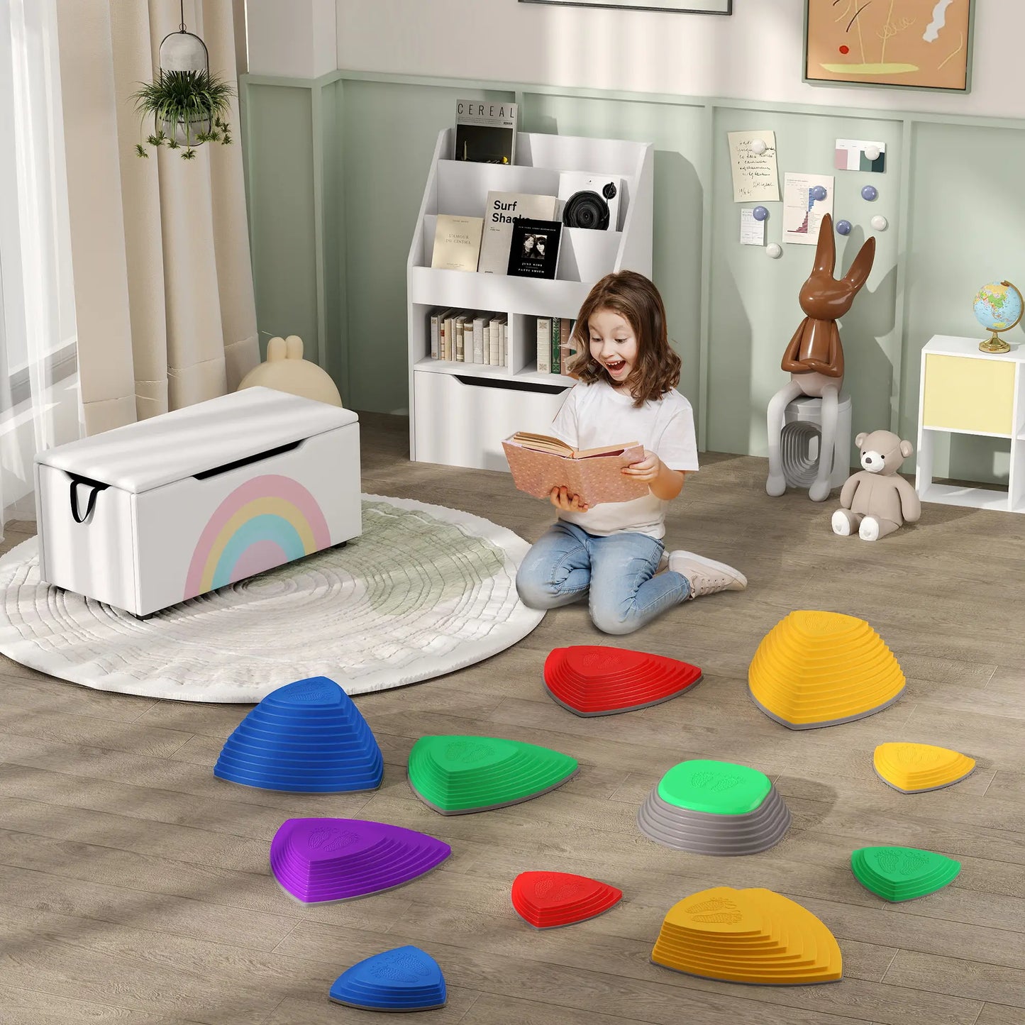 11 PCs Stepping Stones, Non-Slip Rubber, Stackable, 3-8 Years Gym Sets & Swings at Gallery Canada