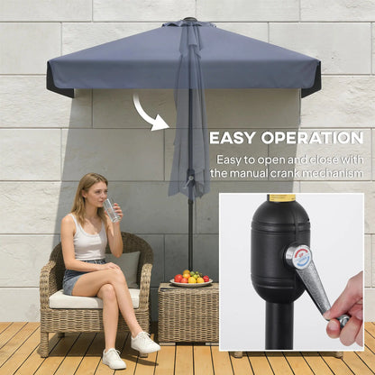 7.5ft Half Umbrella, Crank Handle, Top Vent, Dark Blue