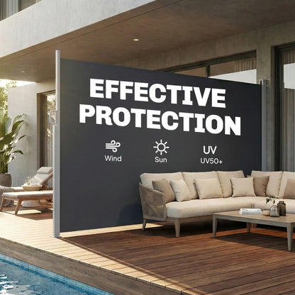 Retractable Side Awning, 165" x 73", Water-Resistant, UV 50+, Dark Grey Side Awnings at Gallery Canada