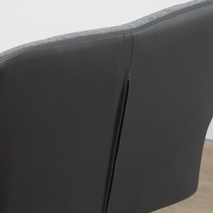 Swivel Barstools Set of 2, Adjustable Height, PU Leather, Grey