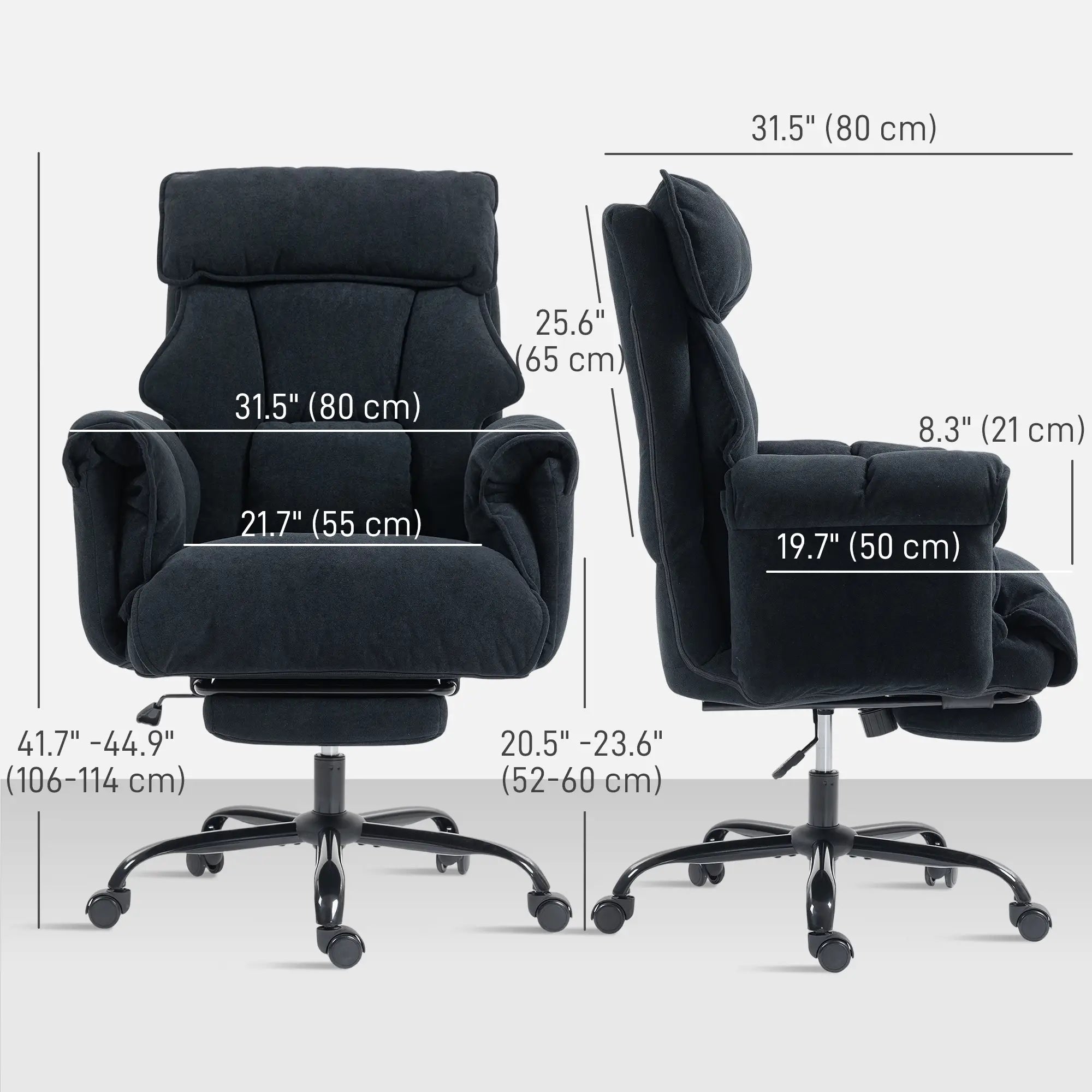 Ergonomic Desk Chair with Footrest, Adjustable Backrest, Lumbar Support, Black Executive & Manager Chairs at Gallery Canada