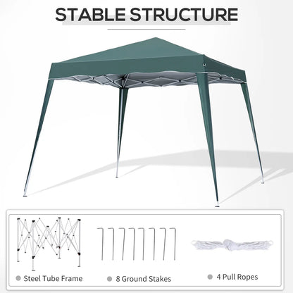 8' x 8' Pop Up Canopy, Outdoor Foldable Tent, Portable with Bag, Green Pop Up Canopies at Gallery Canada