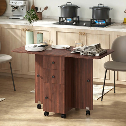 Drop Leaf Dining Table, Mobile Folding Table With Drawers, Brown Bar Tables & Dining Tables at Gallery Canada