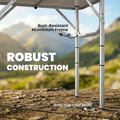 2ft Folding Camping Table, Mesh Storage, 4 Adjustable Heights, Black Picnic Tables & Camping Chairs at Gallery Canada