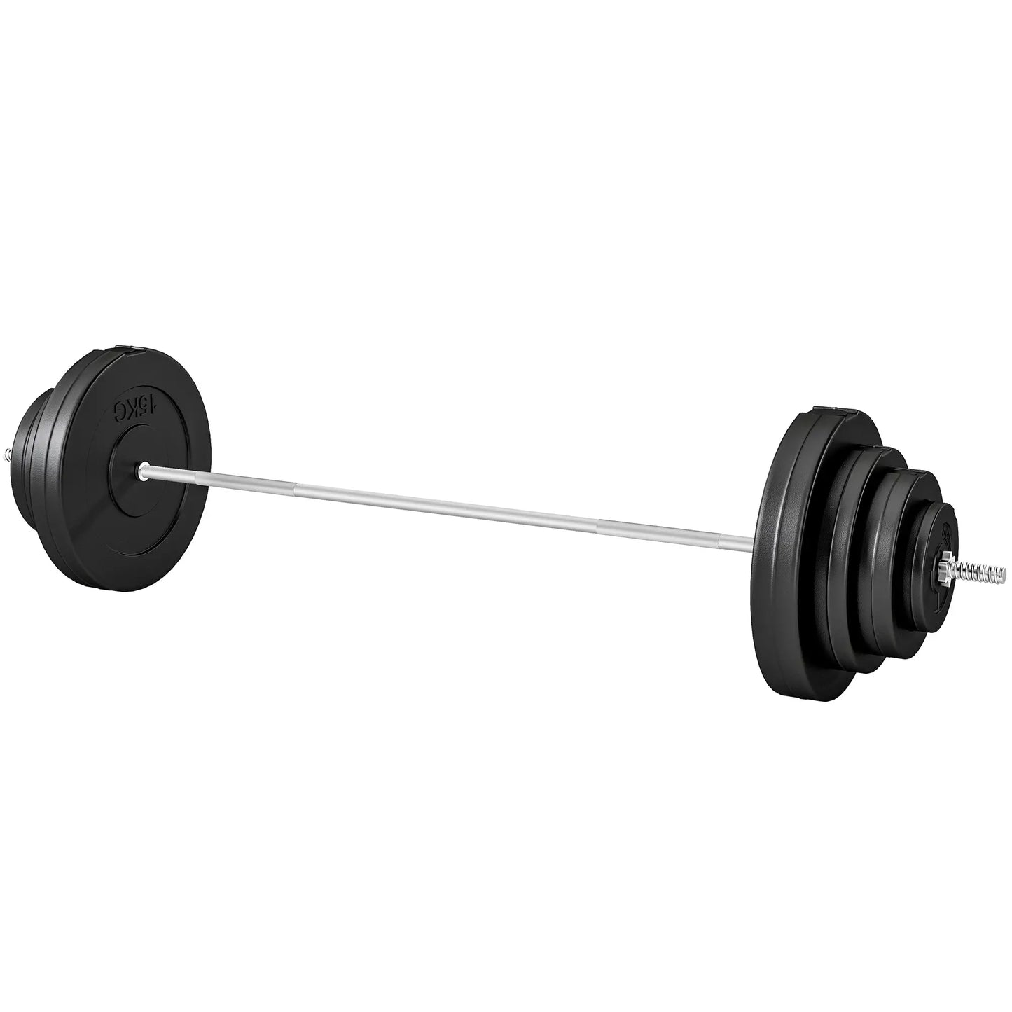 154 lbs Barbell Weight Set, Adjustable Weights, 67" Barbell Bar Dumbbells & Barbells Black at Gallery Canada