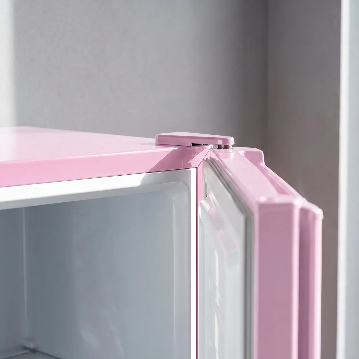 Compact Upright Freezer, 2.1 Cubic Feet, Reversible Door, Pink