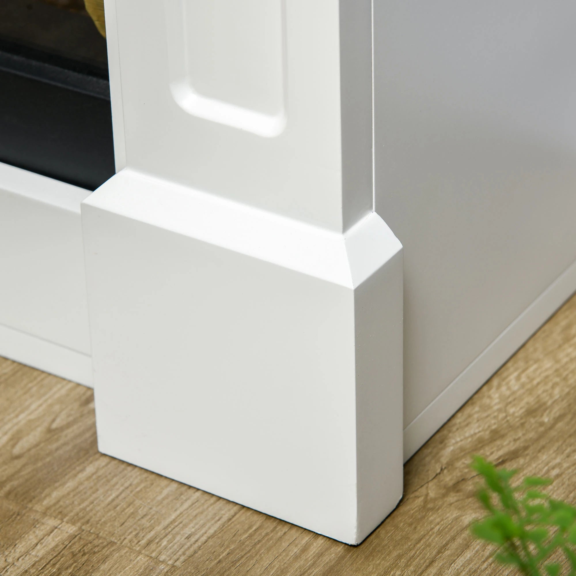 Electric Fireplace With Mantel, Freestanding Heater, 700W/1400W, White Electric Fireplaces at Gallery Canada