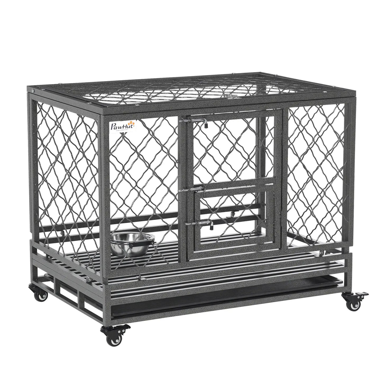 Heavy Duty Dog Crate With Wheels, Openable Top, Removable Tray, 36.4" x 24.4" x 31.1" Houses, Kennels & Pens at Gallery Canada