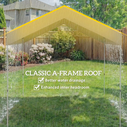 8 x 8 ft Pop Up Canopy Tent, UPF 50+ A-Frame Outdoor Instant Canopy, Beige Pop Up Canopies at Gallery Canada