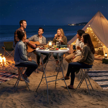 2.6ft Plastic Folding Picnic Table, Camping Table, White Picnic Tables & Camping Chairs at Gallery Canada
