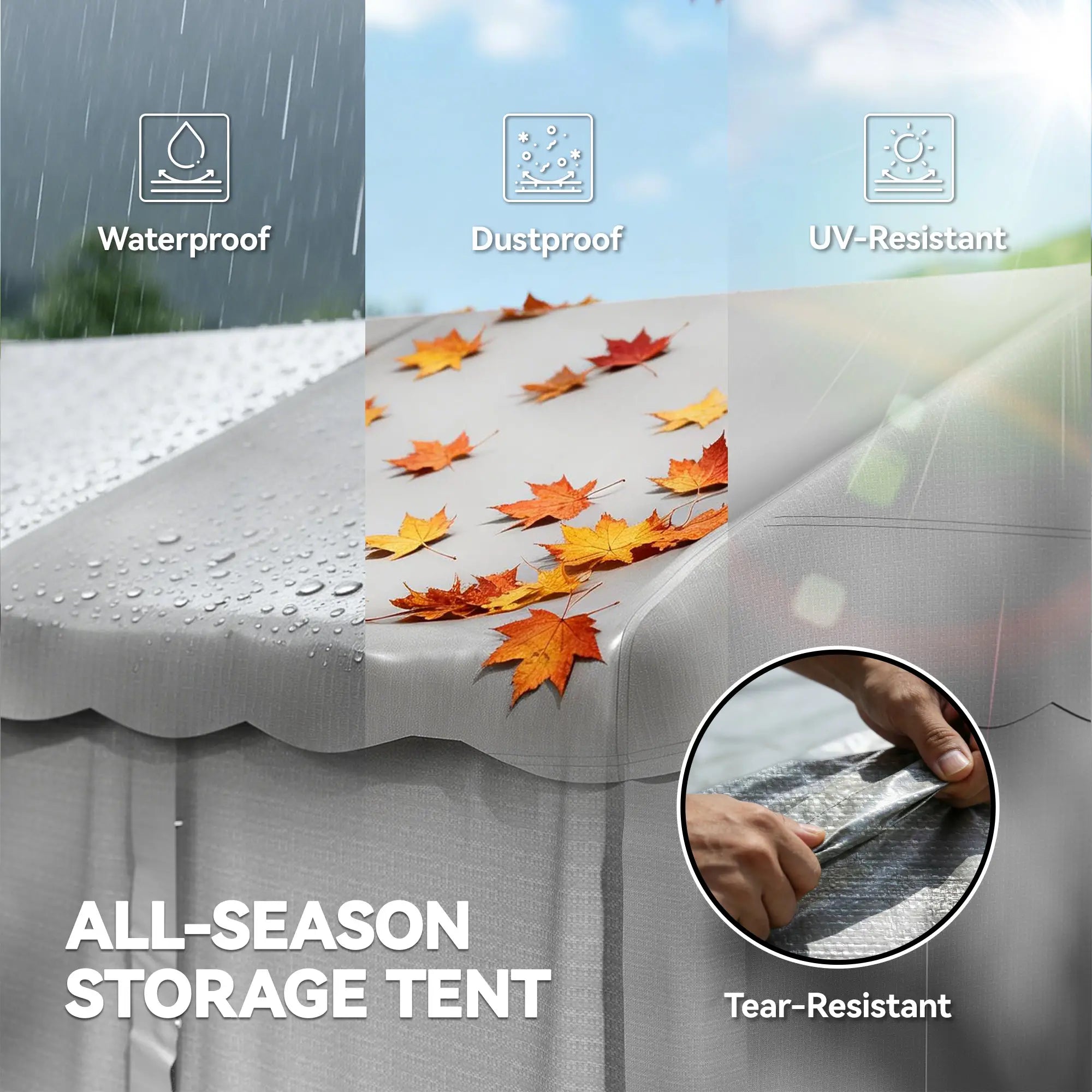 Portable Shed, 13' x 10', Roll-up Zipper Door, Removable Sidewalls, Light Grey Portable Shed at Gallery Canada