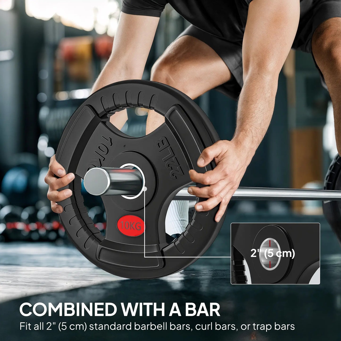 Weight Plates Set, 2-Inch Barbell Weights, 2 x 11lbs, 2 x 22lbs Dumbbells & Barbells at Gallery Canada