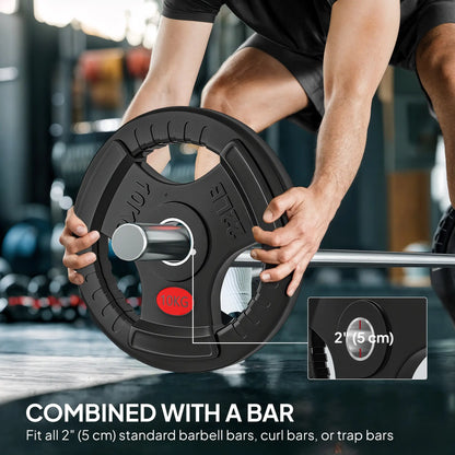 Weight Plates Set, 2-Inch Barbell Weights, 2 x 11lbs, 2 x 22lbs Dumbbells & Barbells at Gallery Canada