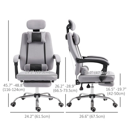 Ergonomic High Back Office Chair, Footrest, Lumbar Support, Grey Executive & Manager Chairs at Gallery Canada