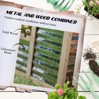 Metal and Wood Combined Planter Box, Raised Garden Beds, for Growing Flowers, Herbs and Vegetables - Gallery Canada