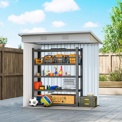 6' x 4' Metal Outdoor Storage Shed, Garden Tool Organizer, Charcoal Grey Sheds at Gallery Canada