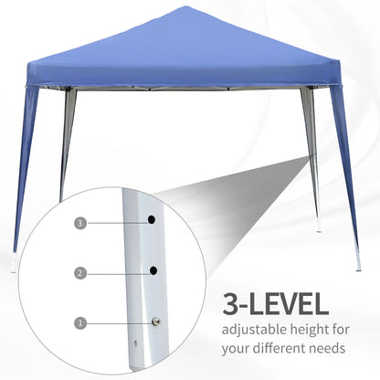 10 x 10ft Folding Pop Up Tent, Outdoor Gazebo Canopy, Blue Pop Up Canopies at Gallery Canada