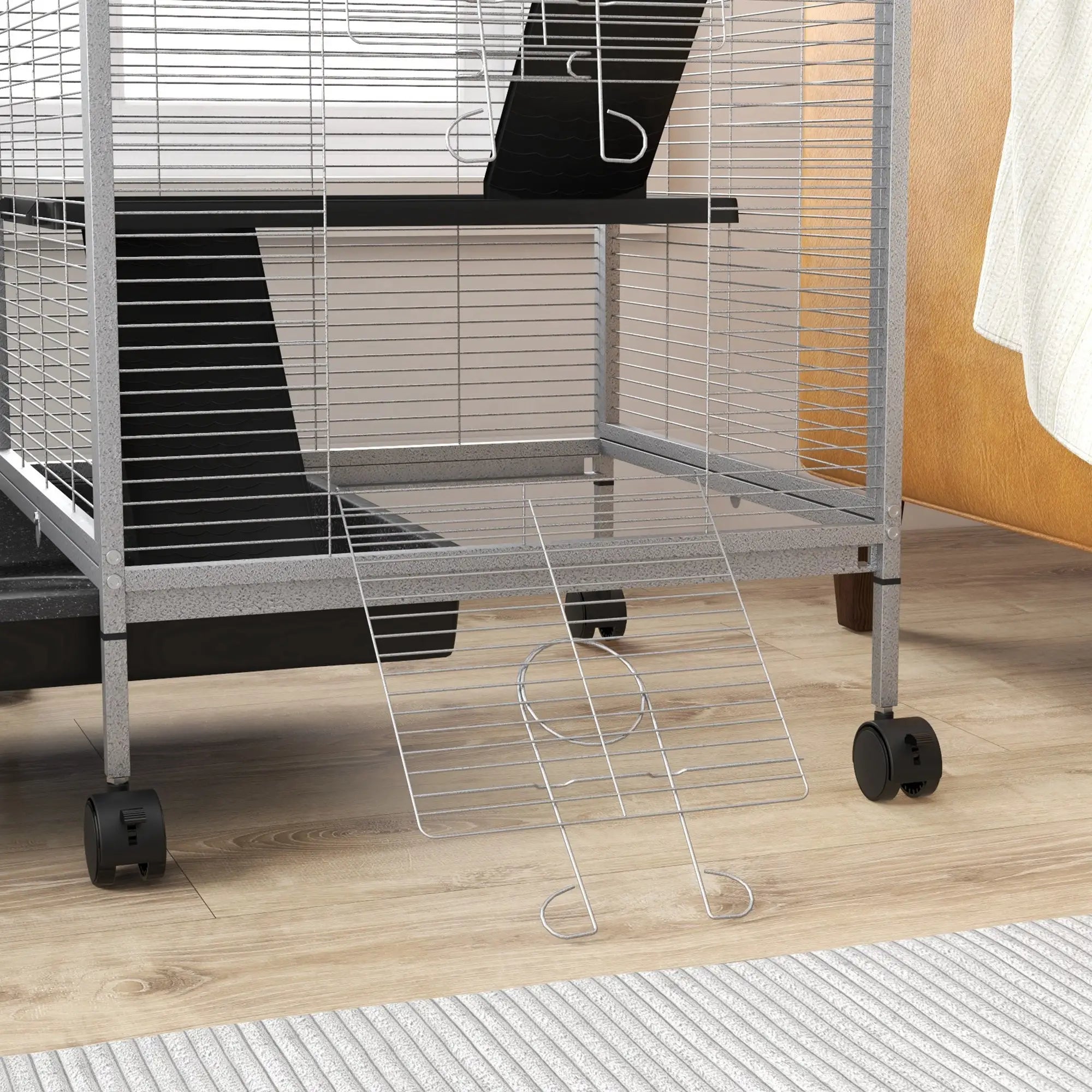Steel Small Animal Cage, for Guinea Pig, Ferret, Light Grey Houses & Habitats at Gallery Canada