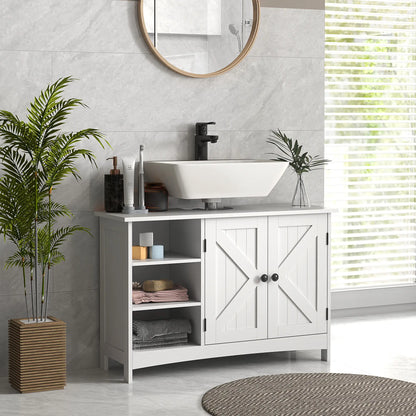 Bathroom Vanity Cabinet, Under Sink Storage, Double Doors, White Sink Cabinets at Gallery Canada