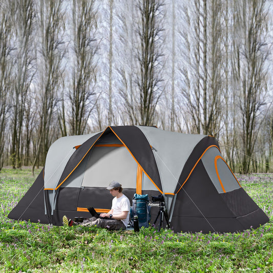 5-6 Person Family Tent, Outdoor Camping Tent with Lighting Hook, Carrying Bag for Camping, Hiking and Travelling, Cream - Gallery Canada