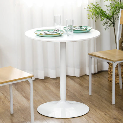Modern Kitchen Table for 2, Round Dining Table, Steel Base, White Bar Tables & Dining Tables at Gallery Canada