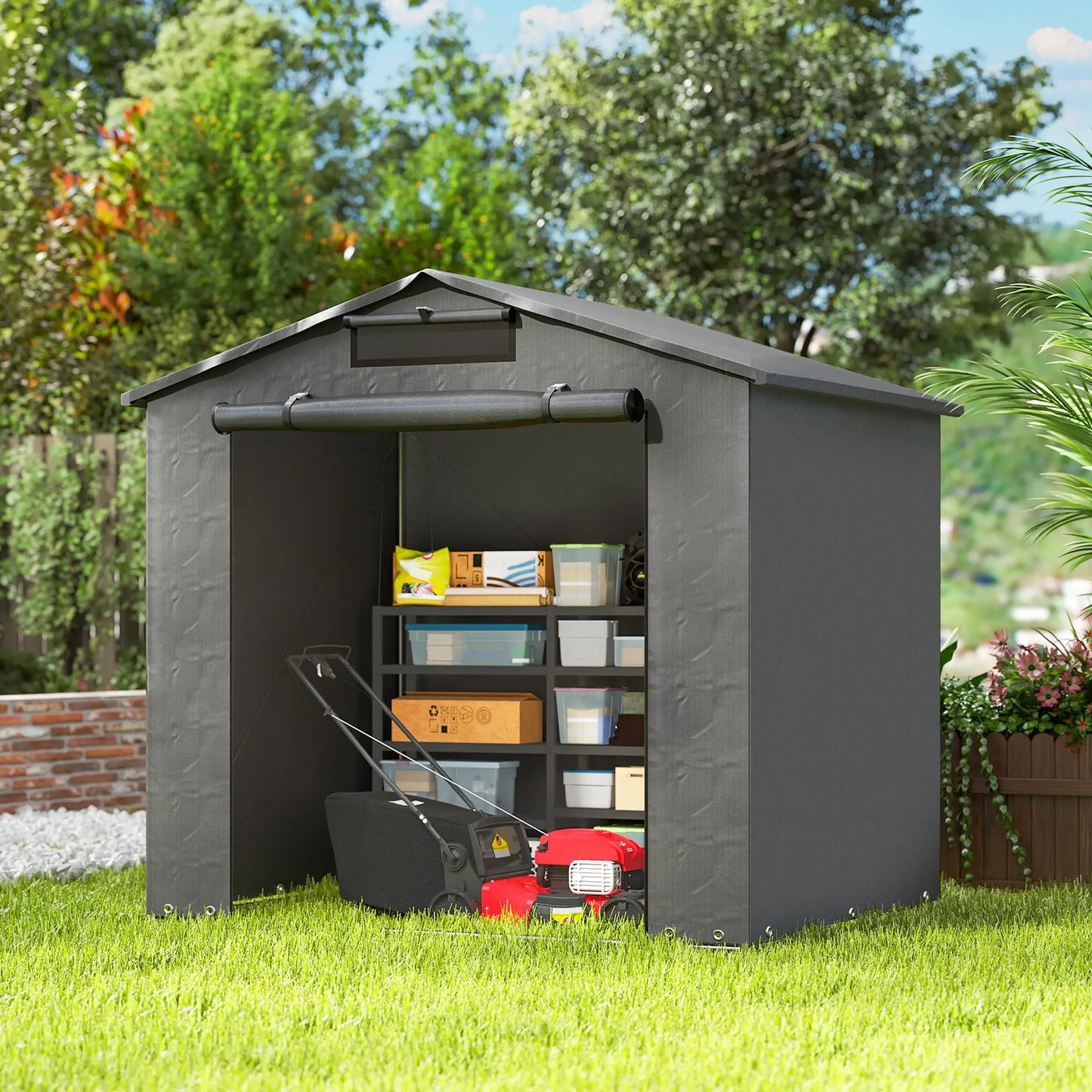 6' x 4' Portable Shed, Waterproof Bike Tent, Dark Grey Sheds at Gallery Canada