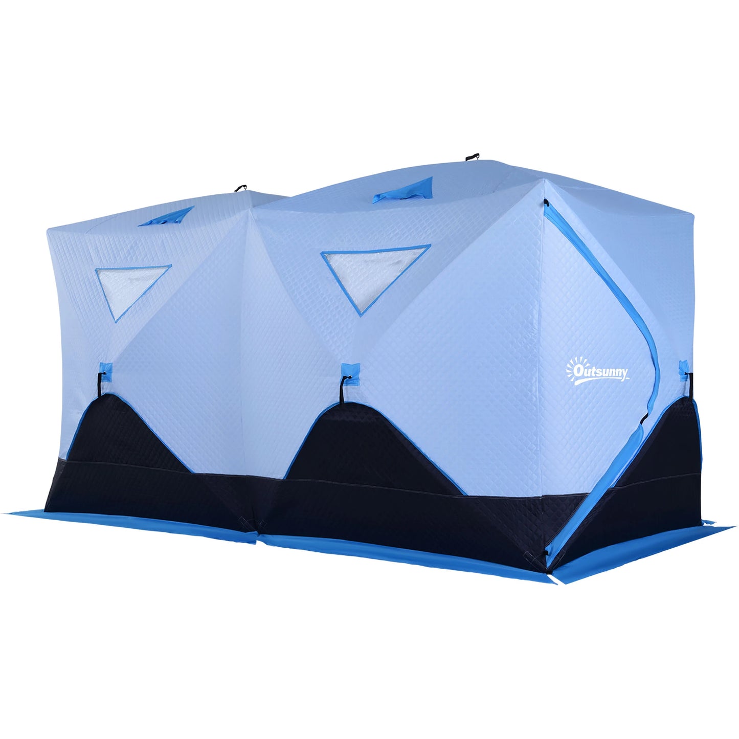 8-Person Insulated Ice Fishing Tent, Ventilation Windows, Carry Bag, -22℉, Blue Ice Fishing Tents Light Blue at Gallery Canada