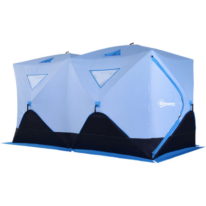 8-Person Insulated Ice Fishing Tent, Ventilation Windows, Carry Bag, -22℉, Blue Ice Fishing Tents Light Blue at Gallery Canada