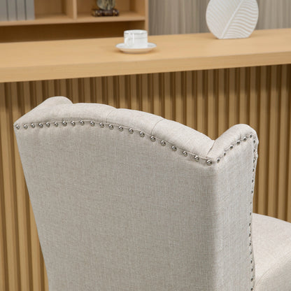 Counter Height Bar Stools Set of 2, Upholstered, Beige Bar Stools at Gallery Canada