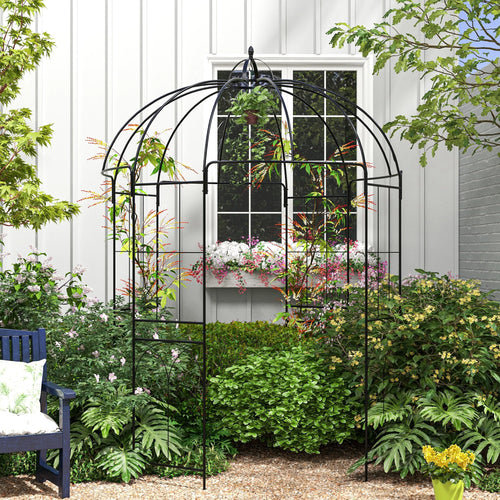 Birdcage Shape Arbour, Metal Garden Pergola for Climbing Plants