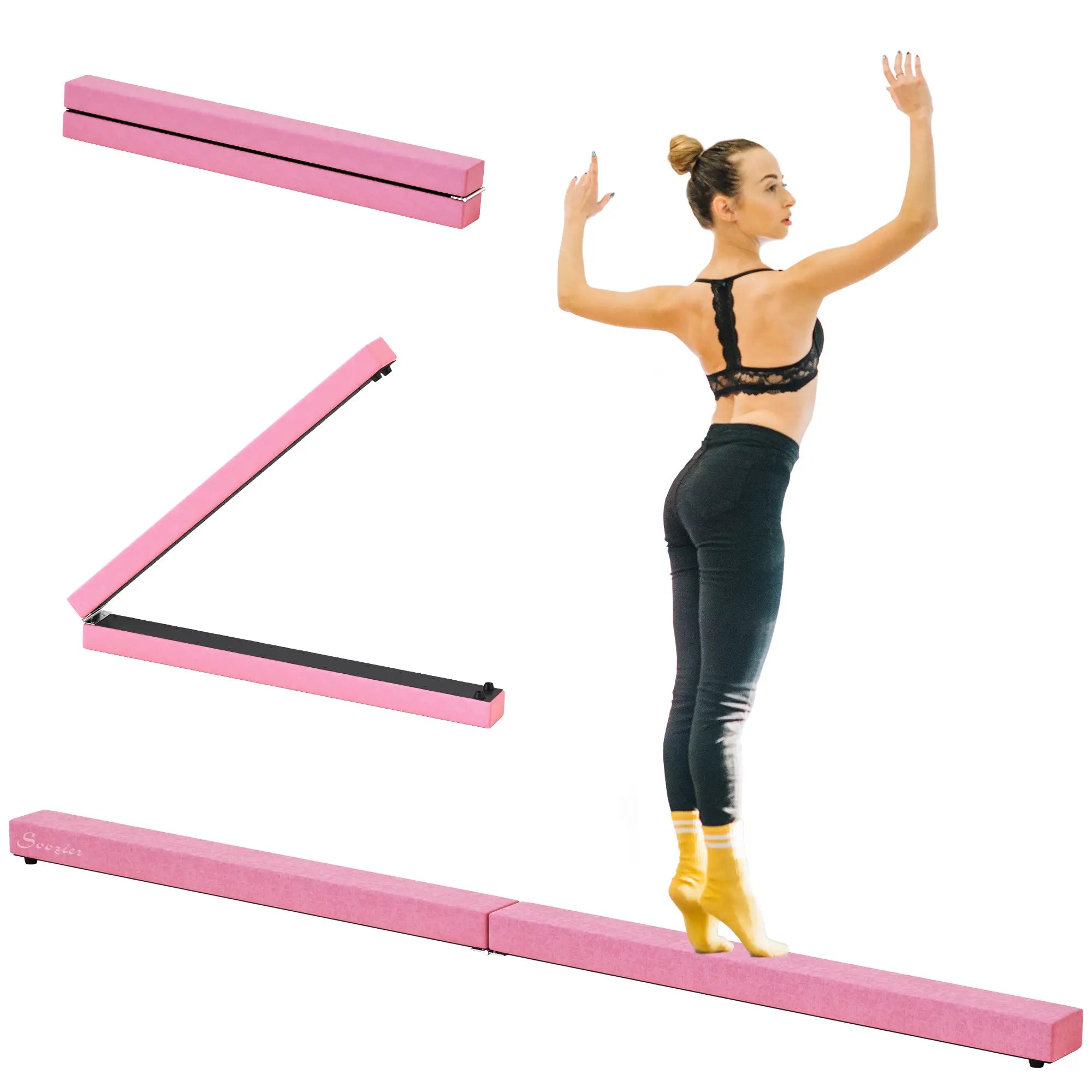 7ft Folding Balance Beam, Gymnastics Beam with Wood Core, Pink Gymnastics Mats at Gallery Canada