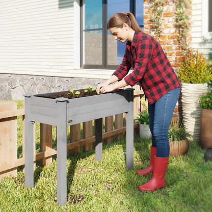 34"x18"x30" Wooden Raised Garden Bed, Elevated Planter Box with Legs, Dark Grey Raised Garden Beds at Gallery Canada