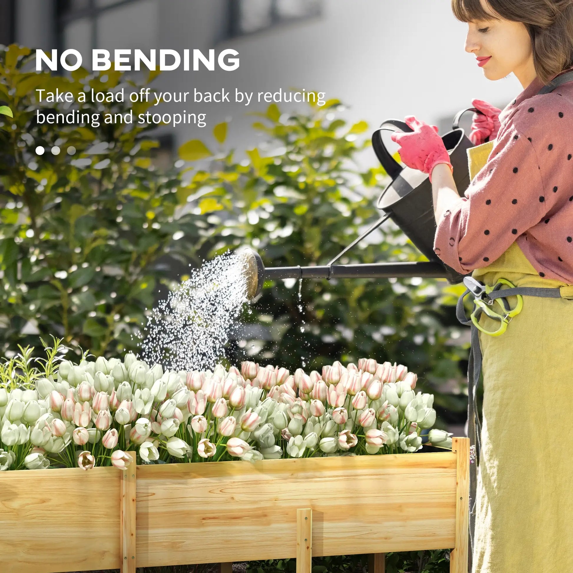 Wooden Raised Garden Bed, Large Elevated Planter Box, 7.4' x 1.8' x 2.6' Raised Garden Beds at Gallery Canada