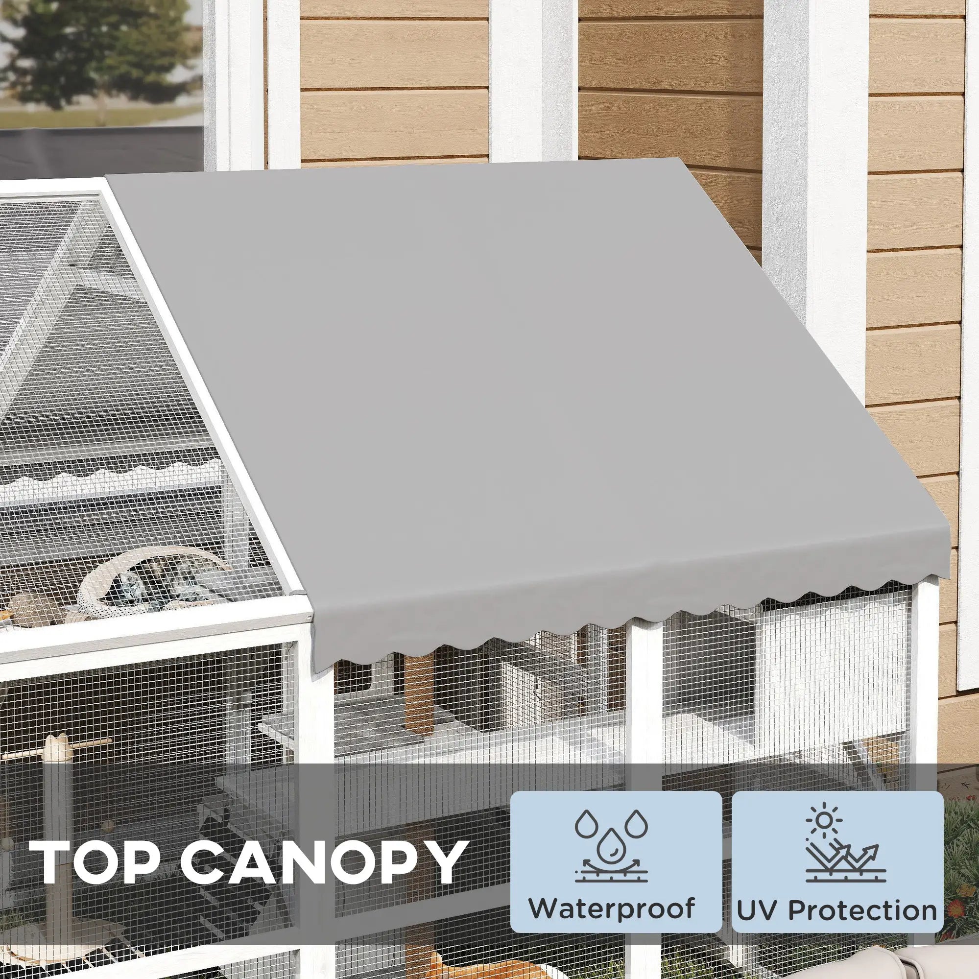 Outdoor Cat Enclosure, Wooden Feral Cat House, Weatherproof Canopy Outdoor Cat Enclosures at Gallery Canada