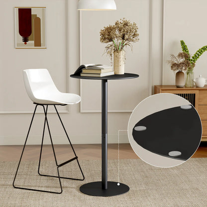 Round Bar Table for 2, Steel Frame, Easy Assembly, Black Bar Tables at Gallery Canada