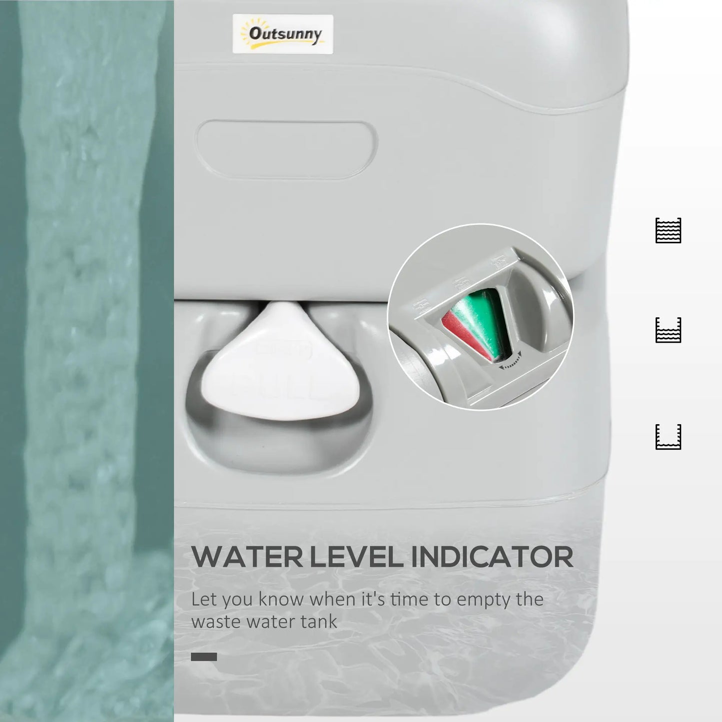 5.8 Gallon Portable Toilet With Level Indicator, Anti-Leak Pump Camping Toilets at Gallery Canada